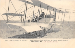 YVELINES  78   BUC  PARIS-ROME 1911 BIPLAN FARMAN PILOTE PAR PRINCE DE NYSSOL FAISANT SON PLEIN D'AUTOMOBILINE  AVIATION - Buc