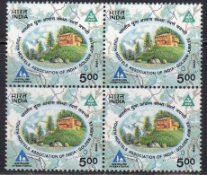 Delcampe - India MNH 1998, Block Of 4, , Youth Hostels Associations, Hostel, Map, Tourism, Tourist Place, - Blocs-feuillets