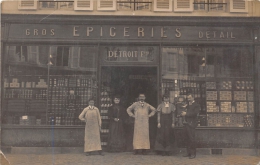 Delcampe - COMMERCE EPICERIE  DETROIT FRERES  CARTE PHOTO  LOCALISATION MEULAN (78) NON VERIFIEE - Geschäfte