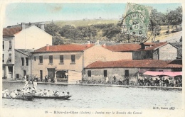 Delcampe - Rive-de-Gier (Loire) - Joutes Sur Le Bassin Du Canal En 1907 - Edition B.F. Paris - Carte N° 10 Colorisée - Rive De Gier