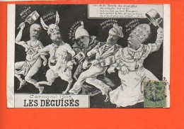 Carnaval 1905 Les Déguisés  Brisson-Jaurès-Clémenceau- Pelletan-Combes (pli Coin) (Humour Politique) - Hommes Politiques & Militaires