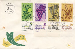 Nouvel An - Céréales - Raisins - Israël - Lettre De 1958 - Oblitération Jérusalem - Briefe U. Dokumente