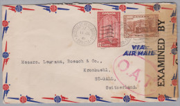 Kanada Canada 1941-07-11 Montréal O.A.T. Zensur-Brief Nach St Gallen - Luftpost