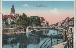 Delcampe - CPA - AK Strassburg Strasbourg St. Nikolausstaden Elsass Alsace Feldpost Stempel Landsturm Dillingen Gelaufen Gräfelfing - Elsass