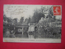 Delcampe - CPA  28  CHATEAUNEUF EN THIMERAIS  UNE VUE SUR LES FOSSES    VOYAGEE  1910   TIMBRE - Châteauneuf