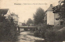 Delcampe - 80 PICQUIGNY  Vieille Somme Et Pont De La Rue De La Gare - Picquigny