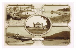 RB 1033 - Early Real Photo Multiview Postcard - Inveraray Argyll & Bute Scotland -  Harbour Pier & Steamer - Argyllshire