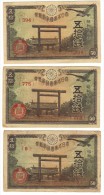 LOT OF  3 JAPAN 50 SEN 1942-44 - Japon