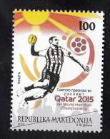 REPUBLIC OF MACEDONIA, 2015, STAMP, MICHEL 720, SPORT WORLD HANDBALL CHAMPIONSHIP QATAR 2015 ** - Qatar