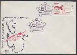 Peru 1989 Antarctica Cover  Segunda Expedicion Cientifica Peruana A La Antartida (21180) - Non Classificati