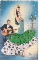Delcampe - Cp Espagne Cordoba Danseuse Corps Brodée, Robe Tissus (écrite Au Verso) - Córdoba