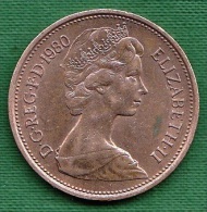 1 PIECE ANGLETERRE 2 NEW PENCE 1980 ELIZABETH II D. G. REG. F:D: +  N° 168 - 2 Pence & 2 New Pence