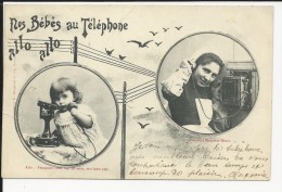 Carte Postale: Nos Bébés Au Téléphone : Allo!  Allo!  1903 - Humorous Cards