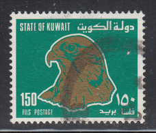 Delcampe - Kuwait Used Scott #1150 150f Hawk, Green & Gold - Kuwait