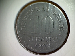 Allemagne 10 Pfennig 1920 - 10 Renten- & 10 Reichspfennig