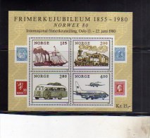 NORWAY NORGE NORVEGIA NORVEGE 1979 NORWEX STAMP EXHIBITION TRANSPORTS BLOCCOFOGLIETTO BLOCK SHEET BLOC FEUILLET MNH - Blocs-feuillets