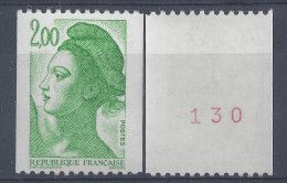 LIBERTE N° 2487a - N° Rouge De ROULETTE - NEUF SANS CHARNIERE - LUXE - Roulettes