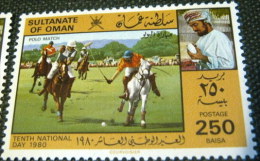 Oman 1980 10th National Day Polo Match 250b - Mint - Omán