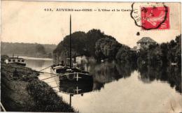 Delcampe - AUVERS SUR OISE ,L'OISE ET CASINO,BAINS CHAUDS,JOLI PLAN PENICHE,A VOIR !!!   REF 43132 - Hausboote