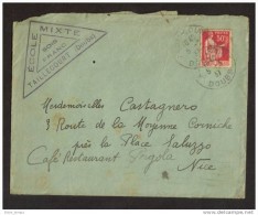 Lettre Taillecourt 25 Pour Nice 1937 - Briefe U. Dokumente