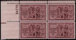 Plate Block -1953 USA Louisiana Purchase Stamp Sc#1020 Sculpture Famous History France - Numero Di Lastre