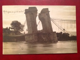 42 Loire ANDREZIEUX Au Soleil Couchant Le Pont Apres L'inondation - Andrézieux-Bouthéon