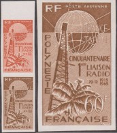 Delcampe - Polynésie Française 1965 Y&T PA 16. Essai De Couleurs. Première Liaison Radio Tahiti-Paris. Palmier Antenne Radio, Terre - Télécom