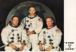 Delcampe - " 4 PAS SUR LA LUNE "  LES HEROS DE LA LUNE ESPACE COSMONAUTE ASTRONAUTE - Raumfahrt