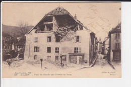 Delcampe - CPA THANN 68 PLACE DU MARCHE AUX POMMES DE TERRE MAISON DETRUITE GUERRE ? ED GIROD - Thann