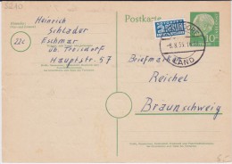 Bund Heuss Gzs P 26 Ohne Landpost Stempel Eschmar Troisdorf Land 1955 - Cartes Postales - Oblitérées