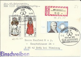 Delcampe - ALEMANIA DDR CC CERTIFICADA KAMENZ SELLO TRAJE TIPICO GAUSS CIENCIA FISICA - Physique