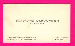 Delcampe - Carte De Visite - Capitaine A - S.I.D. / M.D.M. - Caserne Prince Baudouin - Bruxelles - Visitenkarten