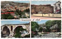 Delcampe - Cpsm Souvenir D'Apt - Multivues ( Théâtre, Pont Romain ) - Apt