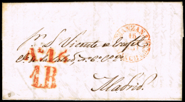 CIUDAD REAL PREF. - PE 7R MANZANARES - 1851 CARTA CIRC. A MADRID Y FECH. - ...-1850 Prefilatelia