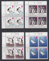South Georgia 1996 Chinstrap Penguins 4v Bl Of 4 (corners)  ** Mnh (21225) - Georgias Del Sur (Islas)