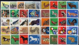 10 Sets Berlin ** 26€ Wild Birkhahn Rehbock Hermelin Fischotter Igel Stör Tierschutz Hunde Nashorn Fish Set Of Germany - Otros & Sin Clasificación