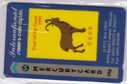 Mercury, MER263, International Stamp & Coin Co. Ltd, Year Of The Goat 1991, Mint In Blister. - [ 4] Mercury Communications & Paytelco