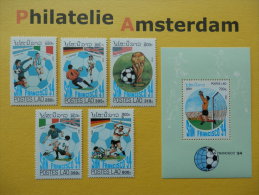 Laos 1992, WORLD CUP USA 94 / FOOTBALL SOCCER VOETBAL FUSSBALL FUTBOL: Mi 1306-10, + Bl. 143, ** - 1994 – USA