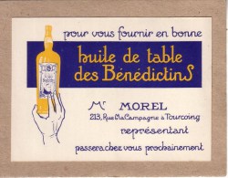 Delcampe - NORD - SECLIN - CARTE VISITE , AVIS , MR MOREL , TOURCOING - VINAIGRERIE & HUILERIE - HUILE DES BENEDICTINS - EECKMAN - Visitenkarten