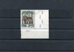 Delcampe - FINLAND 1989 BROWN BEAR With CORNER CTO. - Ours