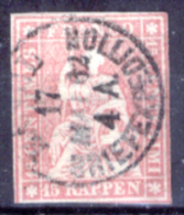 Svizzera-009 - 1854 - Y&T: N. 28 (o) - Privo Di Difetti Occulti. - Gebraucht