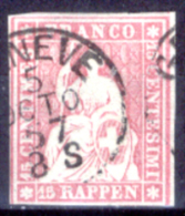 Svizzera-012 - 1854 - Y&T: N. 28 (o) - Privo Di Difetti Occulti. - Gebraucht