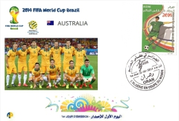 ALG Algeria 1689/90 FDC FIFA Coupe Du Monde De Football Brésil 2014 Equipe National D'Australie - 2014 – Brasil