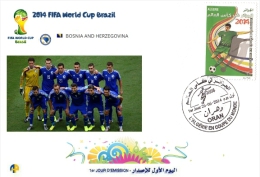 ALG Algeria 1689/90 FDC FIFA Coupe Du Monde De Football Brésil 2014 Equipe Nationale De La Bosnie Herzégovine - 2014 – Brasil