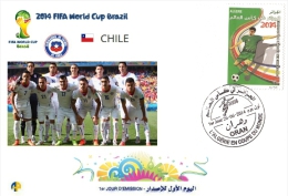 ALG Algeria 1689/90 FDC FIFA Coupe Du Monde De Football Brésil 2014 Equipe Nationale Du Chilie - 2014 – Brasil