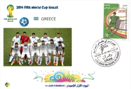 ALG Algeria 1689/90 FDC FIFA Coupe Du Monde De Football Brésil 2014 Equipe Nationale De Grèce - 2014 – Brasil