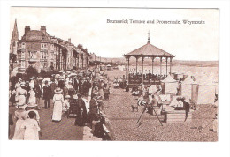 BANDSTAND MUSIC POSTCARD DORSET WEYMOUTH BRUNSWICK TERRACE AND PROMENADE - Weymouth