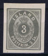 Iceland: 1873 Mi Nr 2 C Not Used (*) No Gum   As Issued! Small Fold At Left Top - Unused Stamps