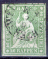 Svizzera-017 - 1854 - Y&T: N. 30 (o) - Privo Di Difetti Occulti. - Used Stamps