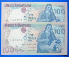 PORTUGAL 100 ESCUDOS  Manuel Maria Barbosa Du Bocage 1984 Running Numbers PICK 178c XF - Portugal